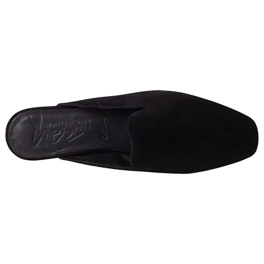 Her by Anthony Veer Lara Flats Women's US 6.5 Black Suede Slip On Mule JOBB1144